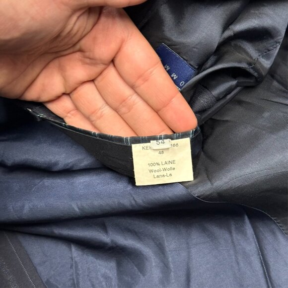 Kenzo Paris Blazer Striped Flannel Wool Sport Coat Navy Blue 3bt 44 R - Picture 8 of 9